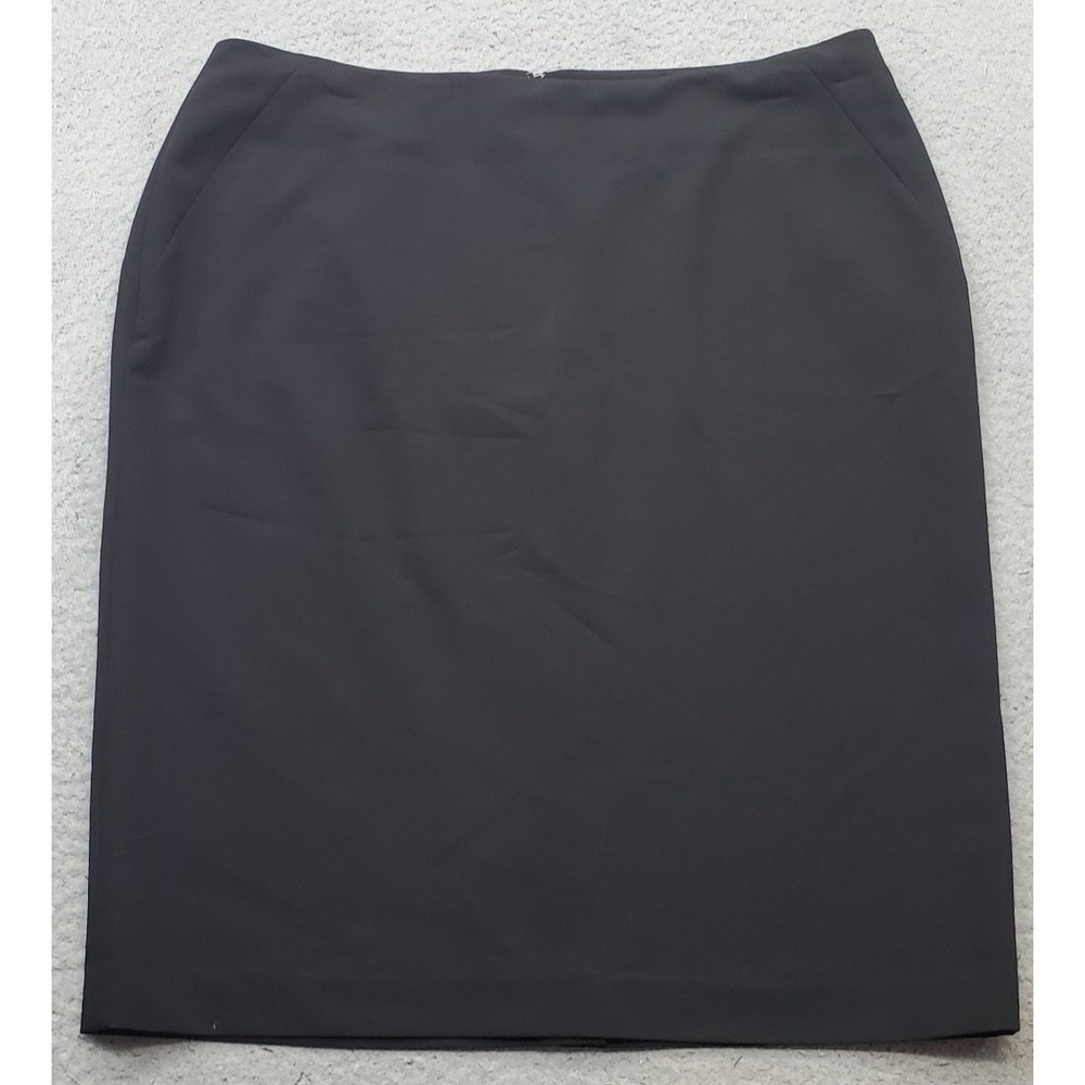 Tommy Hilfiger Pencil Skirt Womens 12 Black Lined Stretch Office Career Back Zip